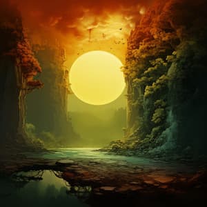 Harmony in Ember: The Fire's Serenity - Nature & Sounds Background