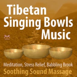 Tibetan Singing Bowls Music - Soothing Sound Massage for Meditation, Stress Relief with Babbling Brook - Max Relaxation