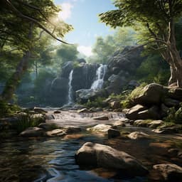 Calm Study by the Waterfall: Soothing Soundscapes - Forest Noir