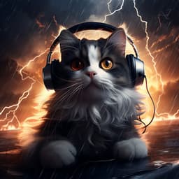 Soothing Harmonies: Cats Thunder Quiet - Calm Music for Cats