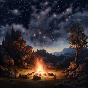 Nature's Embrace: Fire Under Starry Skies - Relaxing Music Academy