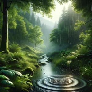 Forest Rainfall: Nature's Rhythmic Melodies - Soothing Music Collection