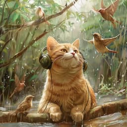 Purring in Rain: Binaural Nature Sounds for Cats - 92 96 Hz - Dropletecal