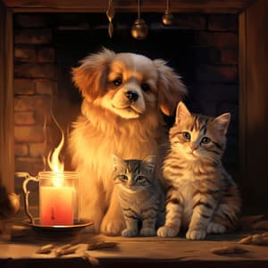 Armonía De Brasas: Melodías De Mascotas A La Luz Del Fuego - Mascotas dormidas
