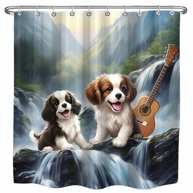 Canine Serenity by the Waterfalls: Musical Tails - Water and River Sounds