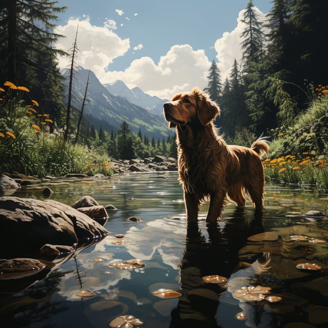 Diversión Junto Al Arroyo: Perros Armónicos Juguetones - Llamada de la naturaleza