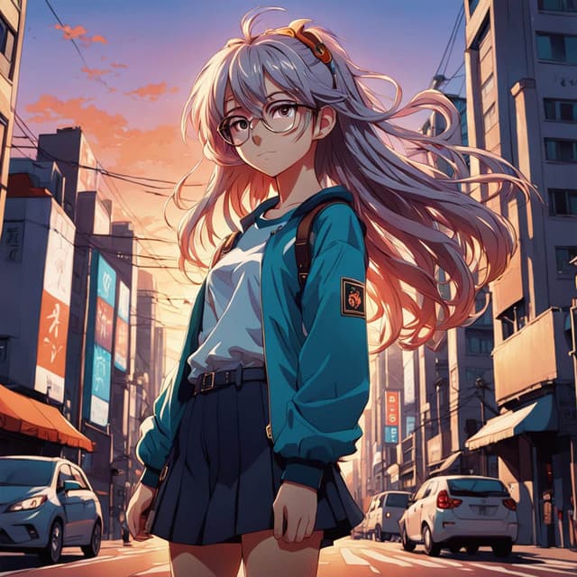 Neon Nightfall: Anime Lo-Fi Vibes - Anime Girl Lofi