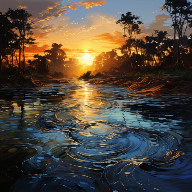 Cadencia Tranquila A Orillas Del Río: Aguas Melódicas En Armonía - Etiqueta de la naturaleza