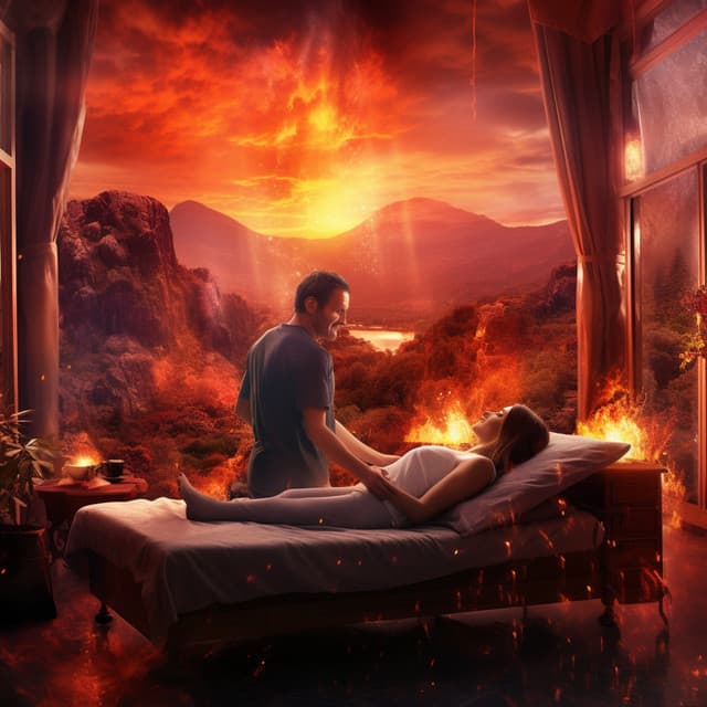 Fire Harmony: Spa Ember Melodies - Supernatural Brainwave Power