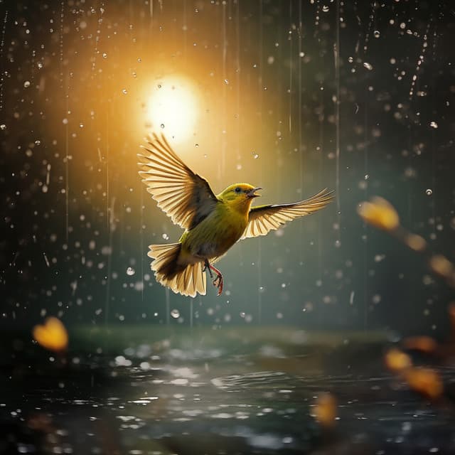 El Aguacero De La Naturaleza Se Encuentra Con El Gorjeo De Los Pájaros - Sintropía