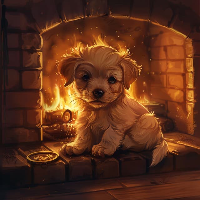 Mascotas En El Fuego Binaural: Calor Gentil - Música relajante para mascotas