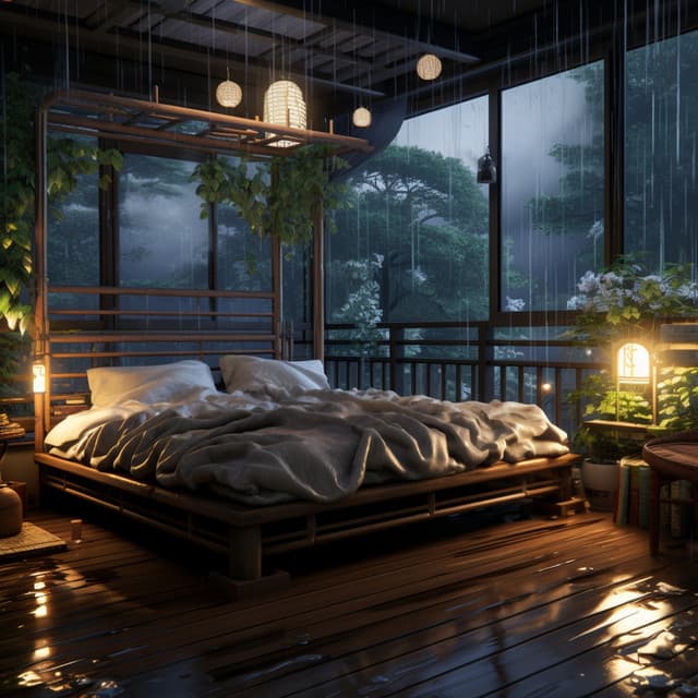 Sleepy Showers: Nocturnal Harmony Drifts - Dinner Music Chill