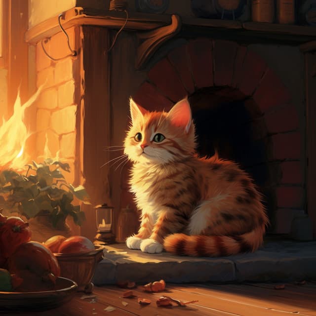 Fuego Acogedor De Los Gatos: Ambiente De Crepitación Suave - Inicio de la primavera