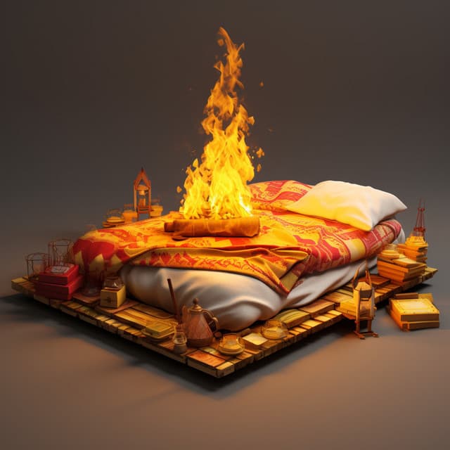 Dreamy Blaze Beats: Harmonic Flames - Calm Dinner Music