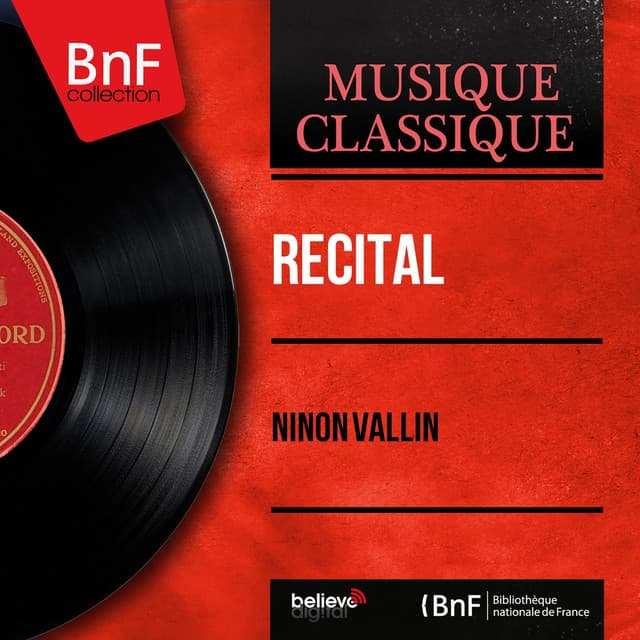 Récital - Ninon Vallin