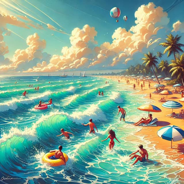 Beach Wave Euphoria: Summer Splashing - Summer Chill Stars