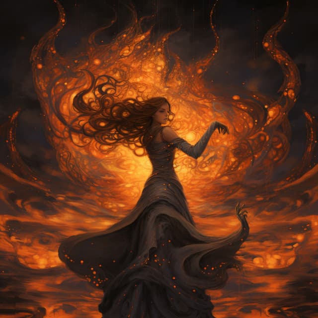 Ember Echoes: Fires Rhythmic Symphony - Silent Night Music