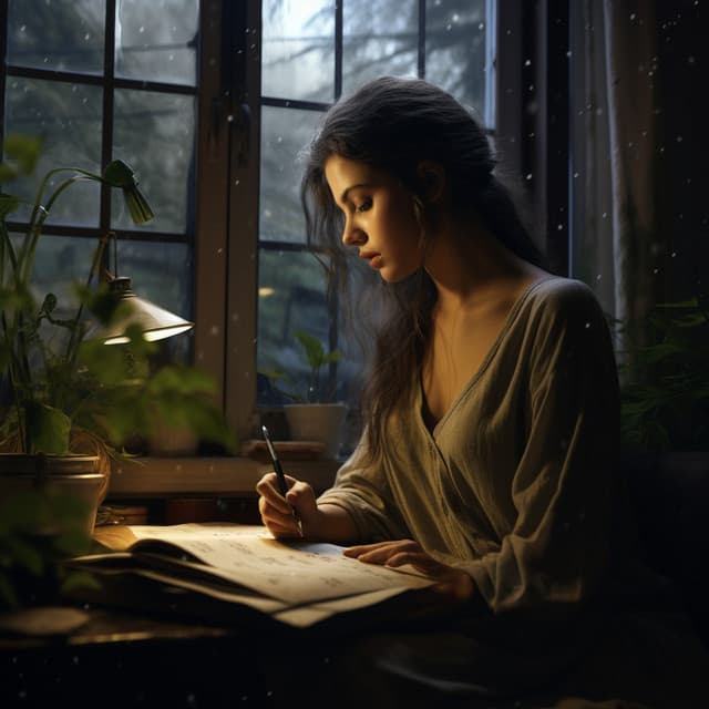 Estudio Tranquilo Con Las Gotas Del Piano Lluvioso - Árboles empapados