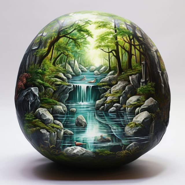 Waterfall Serenity: Melodic Relaxation - Waterfall in the distance