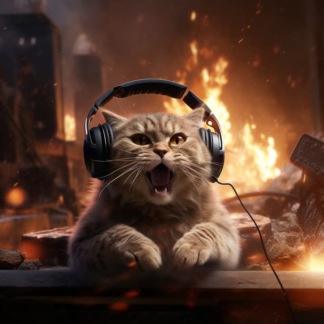 Fireside Purr: Cats Ambient Melodies - Chakra Cleansing Music Sanctuary