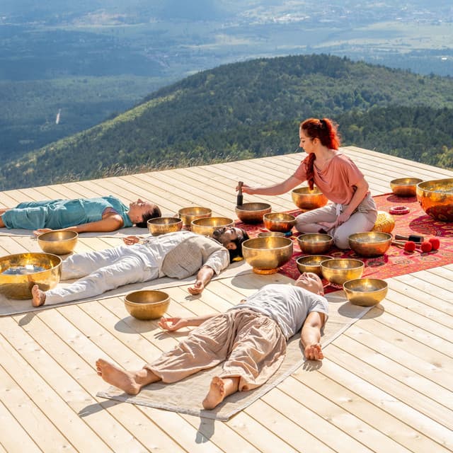 Focus Session: Soothing Crystal Singing Bowl Harmony with Waterfall - Water Soundscapes