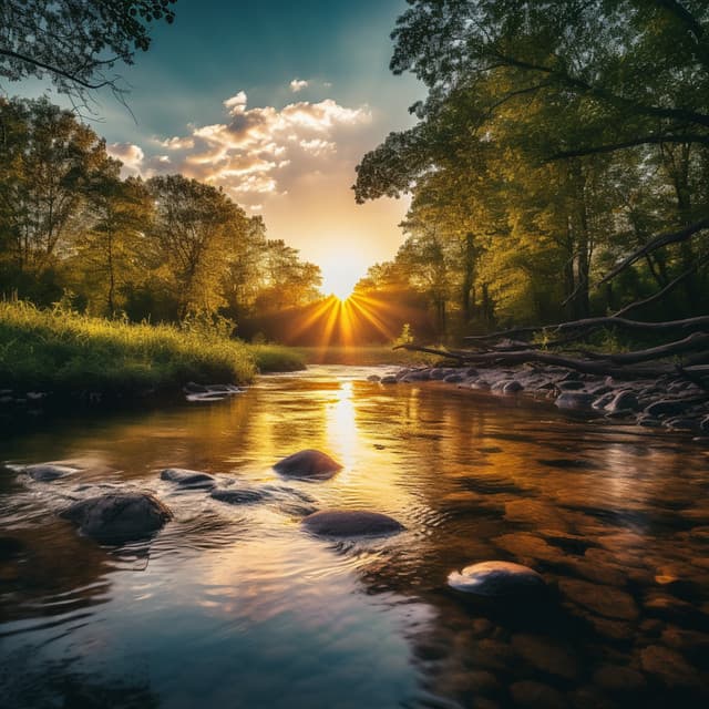 Armonía Contemplativa Del Arroyo: Coral Tranquilo De La Naturaleza - Nativa americana