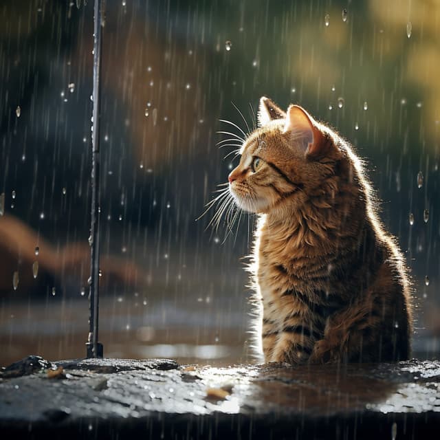 Música En La Lluvia: Melodías Armónicas Para Amigos Felinos - Ambiente natural