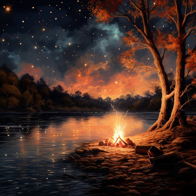 By the Creek's Gentle Flames - Calm Waves Water