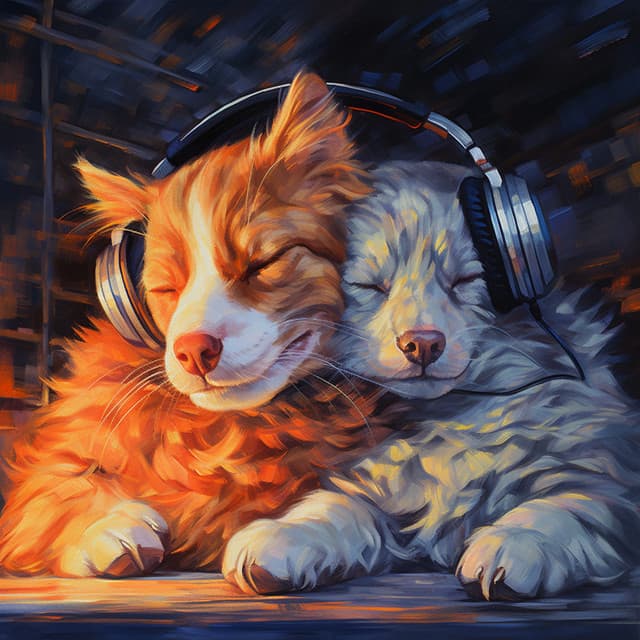 Comforting Glow: Pets Fire Calm - Fluffy