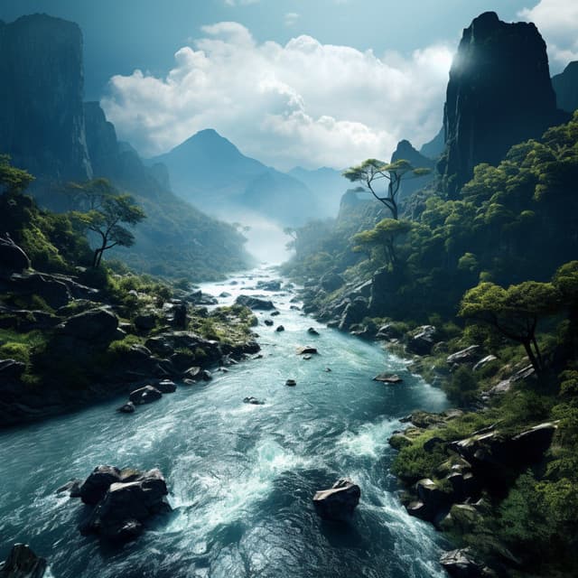 Ecos Relajantes Del Río: Coral Melódico Junto Al Agua - Música pacífica