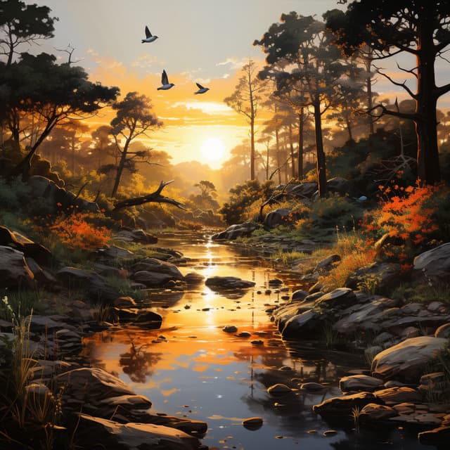 Meditación En La Orilla: Ambiente Tranquilo Con Cantos De Pájaros Y Naturaleza - Luces del horizonte