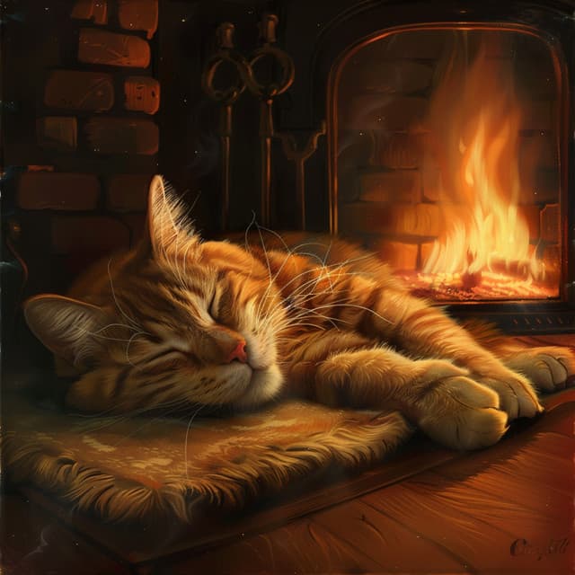 Tonos Binaurales De Fuego Para Relajar Gatos - Ruido natural
