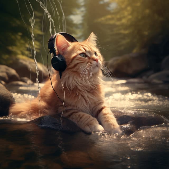 Feline Binaural Waters: Serene River Acoustics - Triangular Prism III