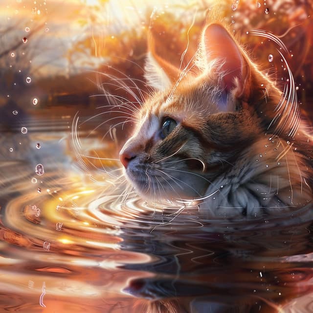 Cats and Water Harmony: Serene Melodies - Cat Sleeping Music Project