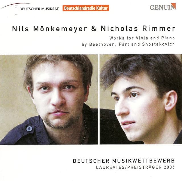 Beethoven, L. Van: Notturno, Op. 42 / Part, A.: Fratres / Shostakovich, D.: Viola Sonata, Op. 147 - Nils Mönkemeyer