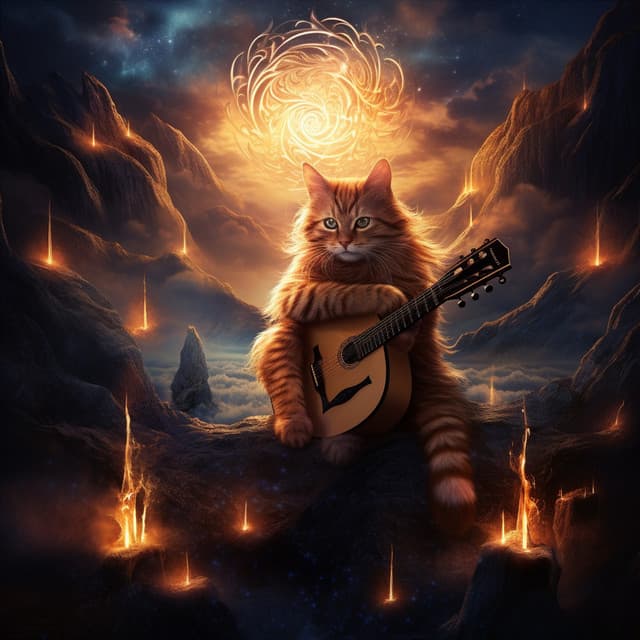 Musical Flames and Paws: Harmonic Cat Harmony - Deep Sleep White Noise