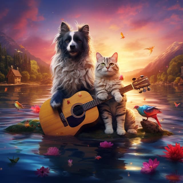Cat and Dog Spring Harmony: Music by the Spring - Water FX