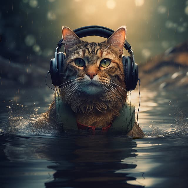Cats Binaural Stream: Gentle Water Melodies - Cat Music Therapy