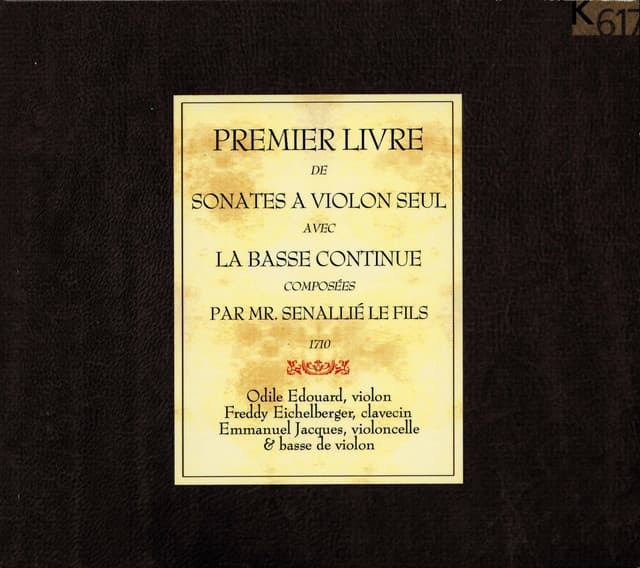 Senaillé: Premier livre de sonates à violon - Jean Baptiste Senaillé
