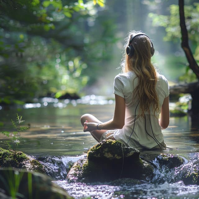Streamside Serenity: Binaural Relaxation Flow - Crickets Tinnitus Relaxation