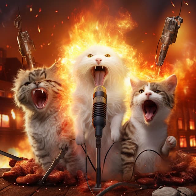 Fire Serenity: Pets Calming Echoes - Blaze Nights