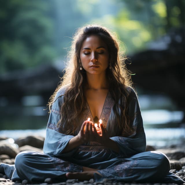 Coro De Sabiduría Fluyente: El Viaje De La Meditación A Orillas Del Río - Sonido relajante de la naturaleza
