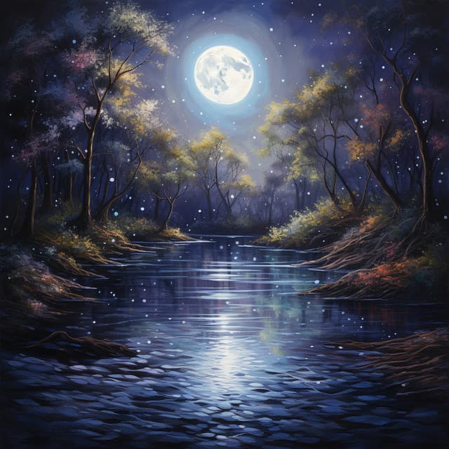 Nightfall by the Waterside: Flowing Rivers Midnight Harmony - Relating Noises