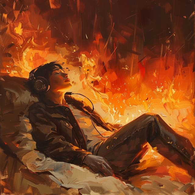 Fire Relaxation: Calm Wave Serenity - Relaxing Radiance