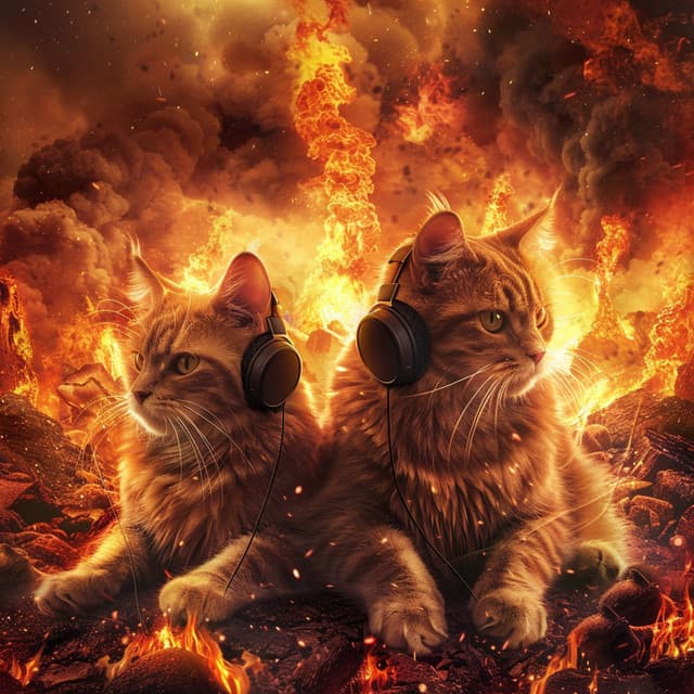 Feline Flame: Calming Fire Music for Cats - Sleepy Cat