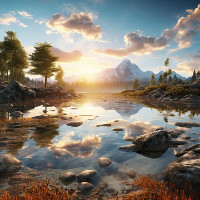 Serene Binaural Landscapes: Ambient Harmony - Solfeggio Frequencies 528Hz