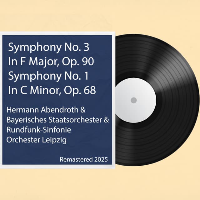 Symphony No. 3 In F Major, Op. 90 / Symphony No. 1 In C Minor, Op. 68: Remastered 2025 - Johannes Brahms