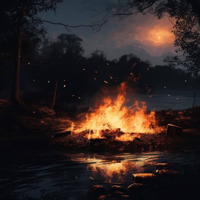 Serenidad De Fogata Nocturna: Música Relajante Y Luz De Fuego - Caminante de la naturaleza