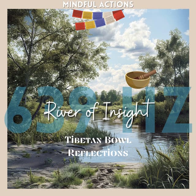 639 Hz River of Insight: Tibetan Bowl Reflections - Mindful Actions