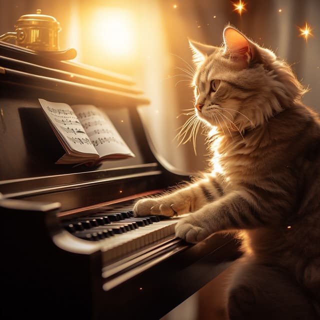 Feline Echoes: Cats Piano Melody - Little Piano Player
